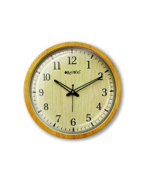 Wooden Ring Silent Movement Big Size Royal Look Wooden Wall Clock, (Natural Wood)