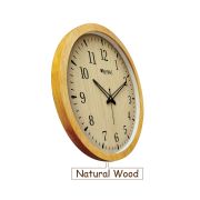 Wooden Ring Silent Movement Big Size Royal Look Wooden Wall Clock, (Natural Wood)