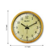 Wooden Ring Silent Movement Big Size Royal Look Wooden Wall Clock, (Natural Wood)