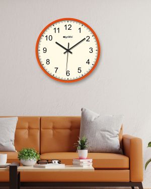 Analog Decorative Latest Wall Clock Tic-Toc Movement Classic (Orange)