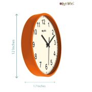 Analog Decorative Latest Wall Clock Tic-Toc Movement Classic (Orange)