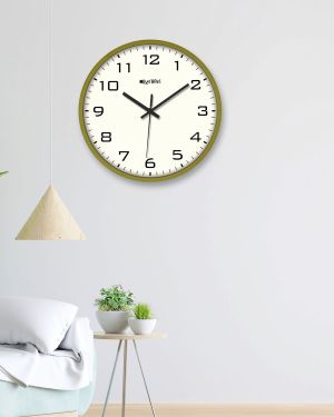 Wall Clock Analog Decorative Wall Clock Tic-Toc Movement Classic Clock (Green)