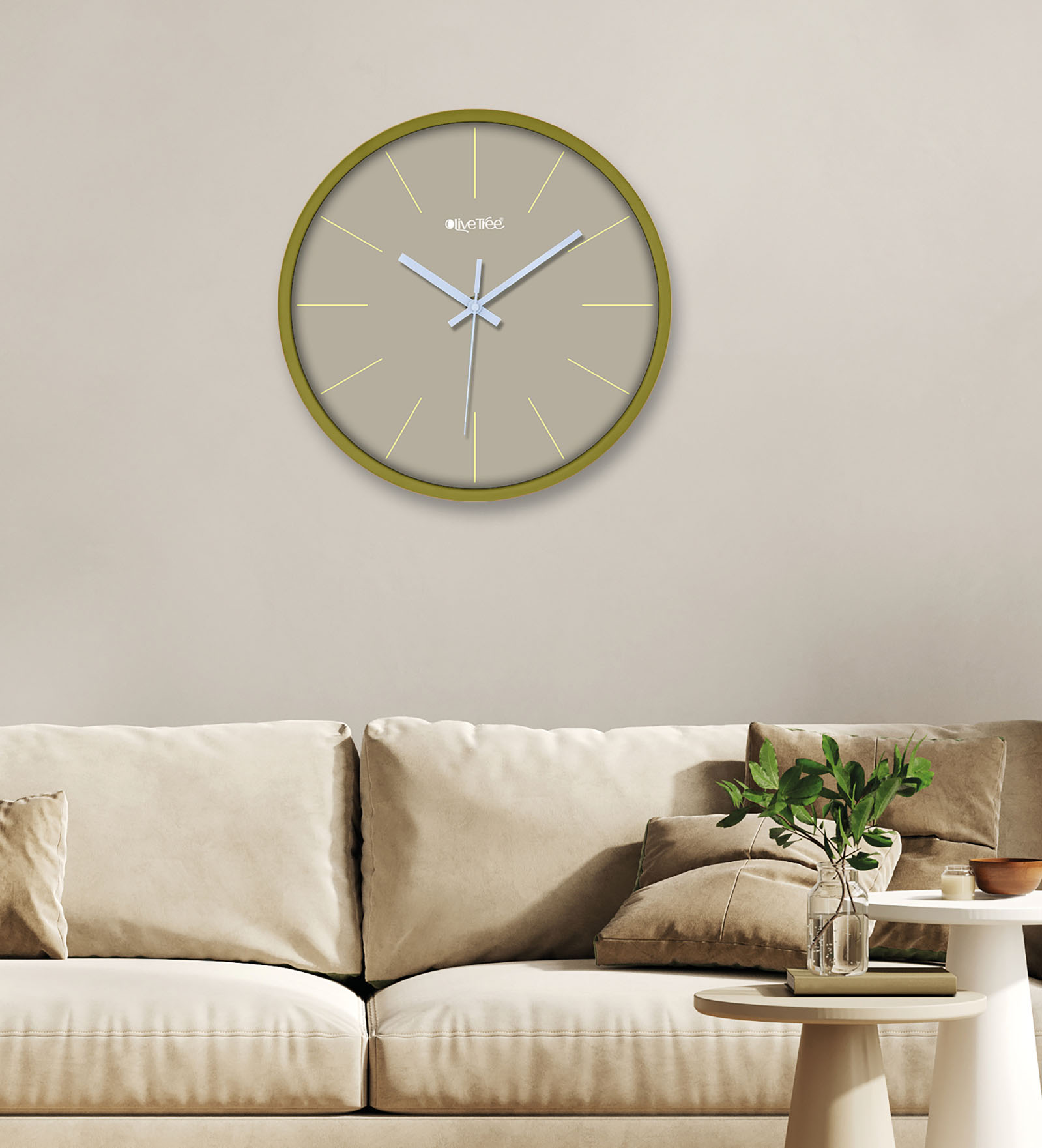 Analog Decorative Wall Clock Tic-Toc Movement Classic Clock (Green)