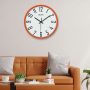 Wall Clock 12 Inch Analog Decorative Latest Wall Clock Tic-Toc Movement Classic Clock (Orange)