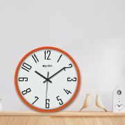 Wall Clock 12 Inch Analog Decorative Latest Wall Clock Tic-Toc Movement Classic Clock (Orange)