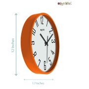 Wall Clock 12 Inch Analog Decorative Latest Wall Clock Tic-Toc Movement Classic Clock (Orange)