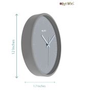 Wall Clock 12 Inch Analog Decorative Latest Wall Clock Tic-Toc Movement Classic Clock (Grey)