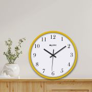 Wall Clock 12 Inch Analog Decorative Latest Wall Clock Tic-Toc Movement Classic Clock (Yellow)