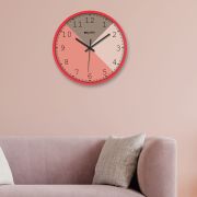 Wall Clock 12 Inch Analog Decorative Latest Wall Clock Tic-Toc Movement Classic Clock (Red)