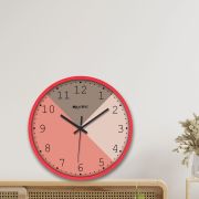 Wall Clock 12 Inch Analog Decorative Latest Wall Clock Tic-Toc Movement Classic Clock (Red)