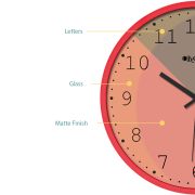 Wall Clock 12 Inch Analog Decorative Latest Wall Clock Tic-Toc Movement Classic Clock (Red)