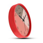 Wall Clock 12 Inch Analog Decorative Latest Wall Clock Tic-Toc Movement Classic Clock (Red)