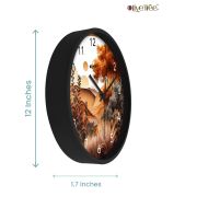 Wall Clock 12 Inch Analog Decorative Latest Wall Clock Tic-Toc Movement Classic (Black)