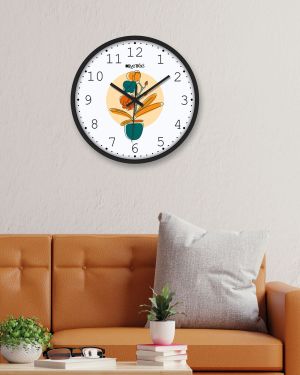 Olive TreeWall Clock 12 Inch Analog Decorative Latest Wall Clock Tic-Toc Movement Classic Clock Battery Operated Round Easy to Read for Room (Black)