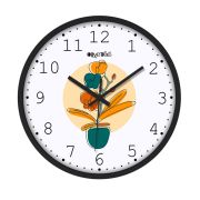 Olive TreeWall Clock 12 Inch Analog Decorative Latest Wall Clock Tic-Toc Movement Classic Clock Battery Operated Round Easy to Read for Room (Black)