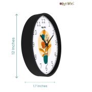 Olive TreeWall Clock 12 Inch Analog Decorative Latest Wall Clock Tic-Toc Movement Classic Clock Battery Operated Round Easy to Read for Room (Black)