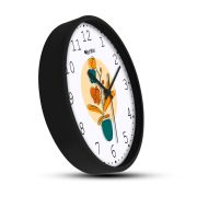 Olive TreeWall Clock 12 Inch Analog Decorative Latest Wall Clock Tic-Toc Movement Classic Clock Battery Operated Round Easy to Read for Room (Black)