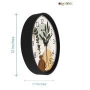 Wall Clock 12 Inch Analog Decorative Latest Wall Clock Tic-Toc Movement Classic (Black)