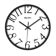 Olive TreeWall Clock 12 Inch Analog Decorative Latest Wall Clock Tic-Toc Movement Classic Clock Battery Operated Round Easy to Read for Room (Black)