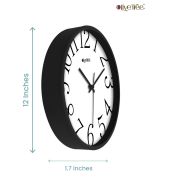 Olive TreeWall Clock 12 Inch Analog Decorative Latest Wall Clock Tic-Toc Movement Classic Clock Battery Operated Round Easy to Read for Room (Black)