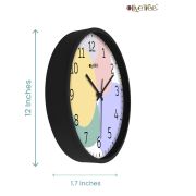 Wall Clock 12 Inch Analog Decorative Latest Wall Clock Tic-Toc Movement Classic Clock (Black)