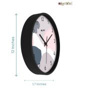 Wall Clock 12 Inch Analog Decorative Latest Wall Clock Tic-Toc Movement Classic Clock (Black)