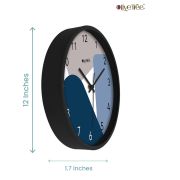 Wall Clock 12 Inch Analog Decorative Latest Wall Clock Tic-Toc Movement Classic Clock (Black)