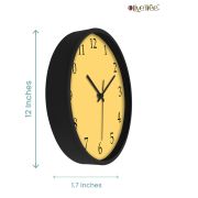 Olive TreeWall Clock 12 Inch Analog Decorative Latest Wall Clock Tic-Toc Movement Classic Clock Battery Operated Round Easy to Read for Room (Black)