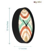 Olive TreeWall Clock 12 Inch Analog Decorative Latest Wall Clock Tic-Toc Movement Classic Clock Battery Operated Round Easy to Read for Room (Black)