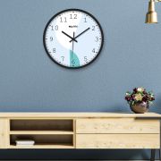 Clock 12 Inch Analog Decorative Latest Wall Clock Tic-Toc Movement Classic Clock Round (Black)