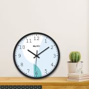 Clock 12 Inch Analog Decorative Latest Wall Clock Tic-Toc Movement Classic Clock Round (Black)