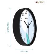 Clock 12 Inch Analog Decorative Latest Wall Clock Tic-Toc Movement Classic Clock Round (Black)