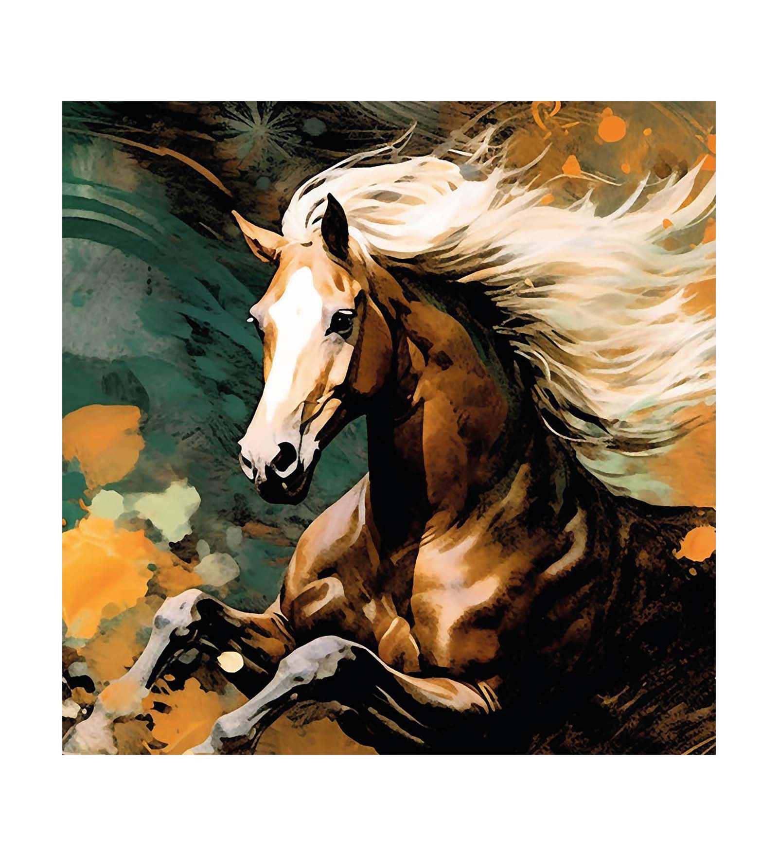 Wooden Wall Art Attractive Horse Canvas Painting