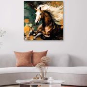 Wooden Wall Art Attractive Horse Canvas Painting