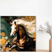 Wooden Wall Art Attractive Horse Canvas Painting