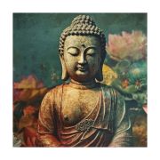 Olive Tree Wooden Wall Art Gautam Buddha Canvas Painting 24 x 24 inch Multicolour