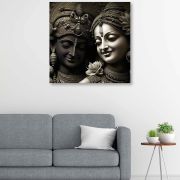 Olive Tree Wooden Wall Art Radha Krishan Canvas Painting 24 x 24 inch Multicolour