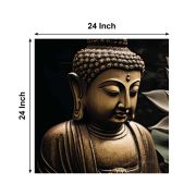 Olive Tree Wooden Wall Art Buddha Canvas Painting for 24 x 24 inch Multicolour