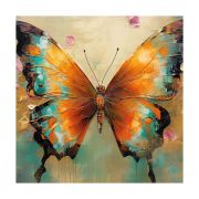 Olive Tree Wooden Wall Art Attractive Butterfly Canvas Painting 24 x 24 inch Multicolour