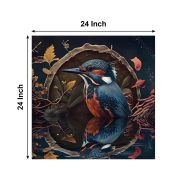 Olive Tree Wooden Wall Art Attractive Bird Canvas Painting 24 x 24 inch Multicolour