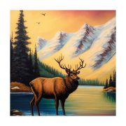 Olive TreeWooden Wall Art Scenary Canvas Painting for 24 x 24 inch Multicolour