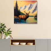 Olive TreeWooden Wall Art Scenary Canvas Painting for 24 x 24 inch Multicolour