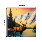 Olive TreeWooden Wall Art Scenary Canvas Painting for 24 x 24 inch Multicolour