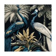 Olive TreeWooden Wall Art Peacock Birds Canvas Painting 24 x 24 inch Multicolour