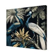 Olive TreeWooden Wall Art Peacock Birds Canvas Painting 24 x 24 inch Multicolour