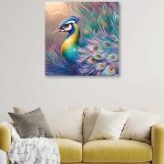 Olive TreeWooden Wall Art Multicolour Bird Canvas Painting 24 x 24 inch Multicolour