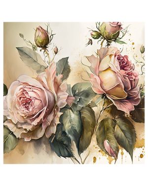 Olive TreeWooden Flowers Wall Art Canvas Painting for 24 x 24 inch Multicolour