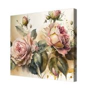 Olive TreeWooden Flowers Wall Art Canvas Painting for 24 x 24 inch Multicolour