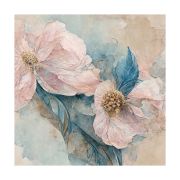 Olive TreeWooden Multi Flower Wall Art Canvas Painting 24 x 24 inch Multicolour