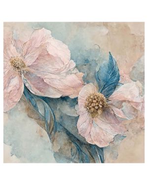 Olive TreeWooden Multi Flower Wall Art Canvas Painting 24 x 24 inch Multicolour